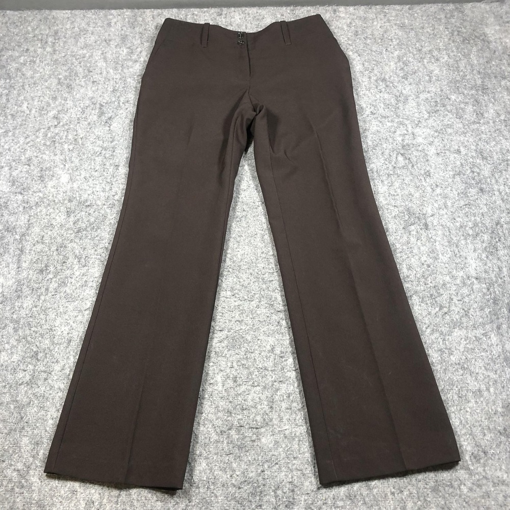 New York & Company Pants Womens 6 Brown Stretch Twill Dress Work Career Office